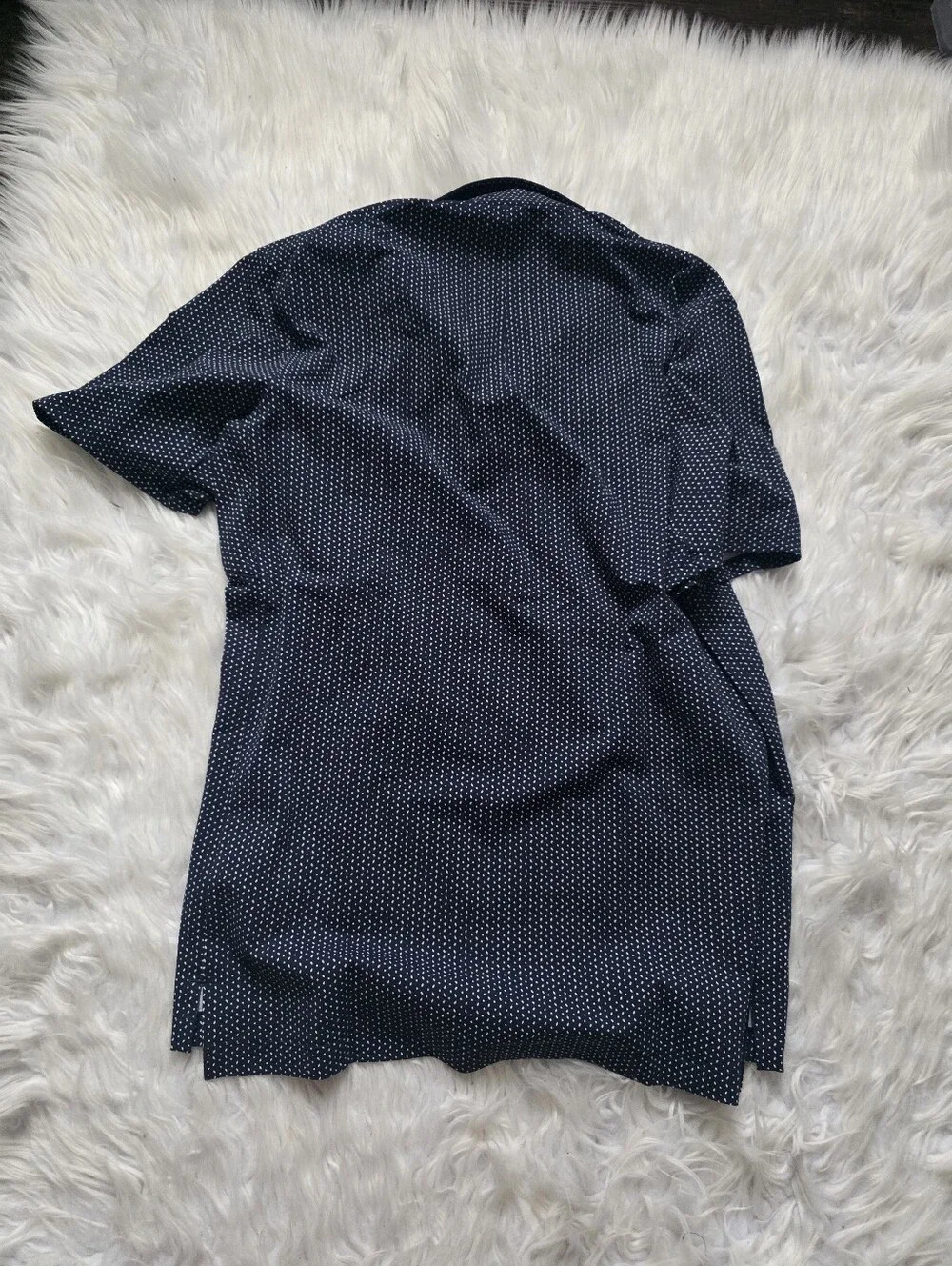lululemon athletica Navy Button-Down with White Microdots